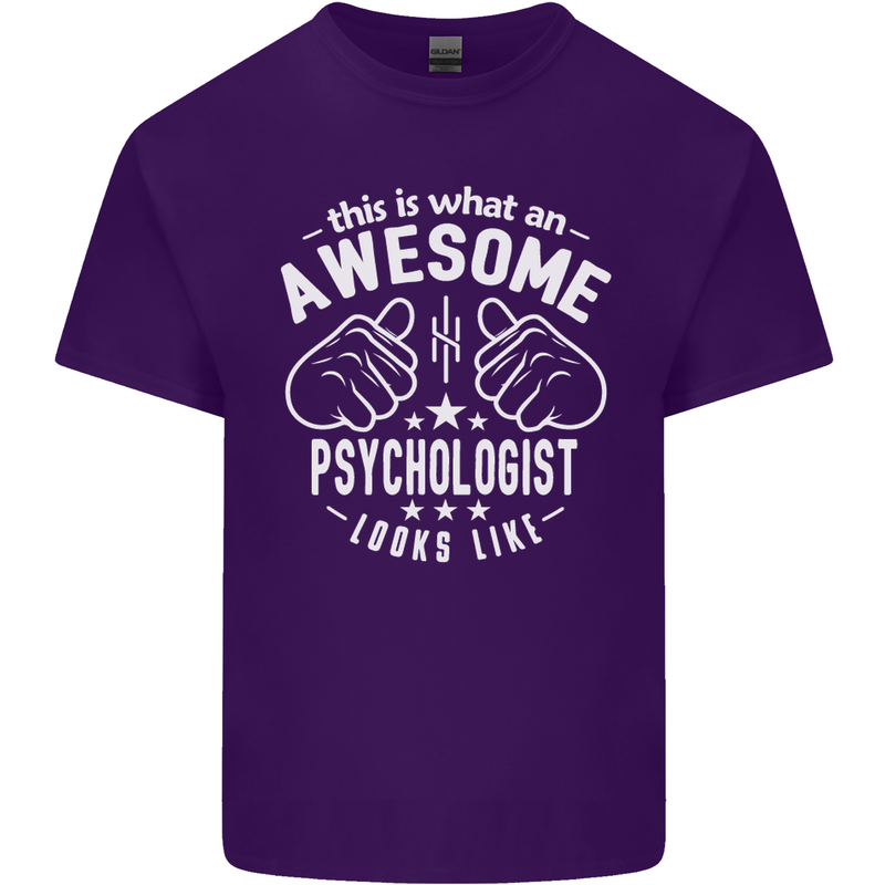 An Awesome Psychologist Looks Like Mens Cotton T-Shirt Tee Top Purple
