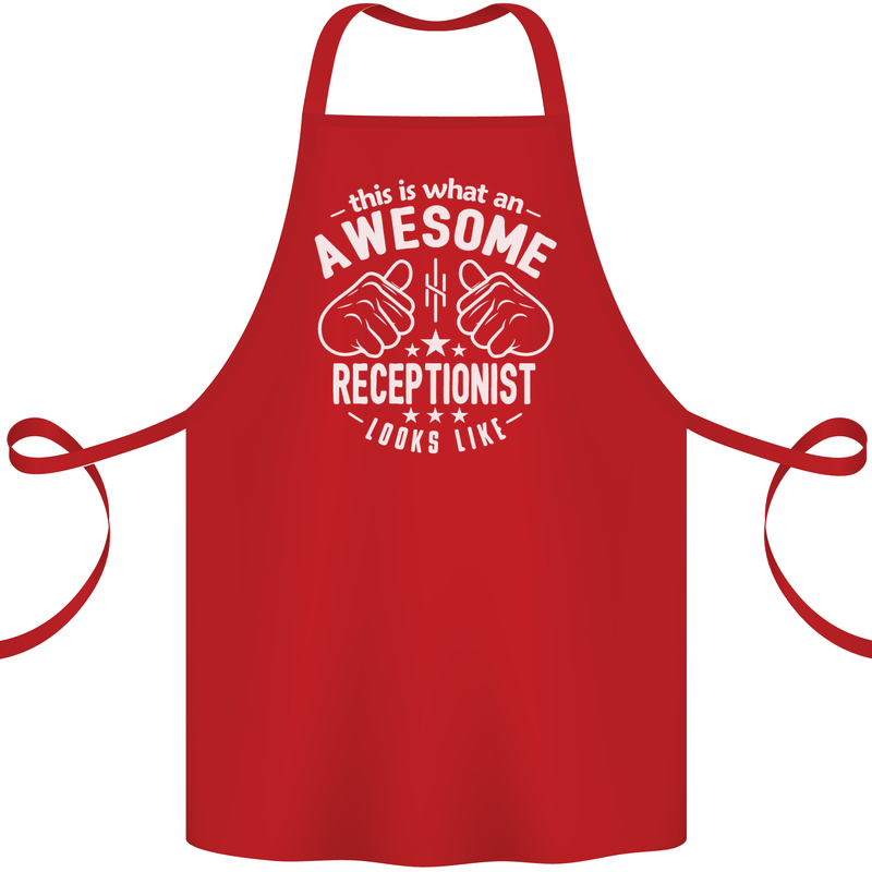 An Awesome Receptionist Looks Like Cotton Apron 100% Organic Red