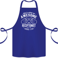 An Awesome Receptionist Looks Like Cotton Apron 100% Organic Royal Blue