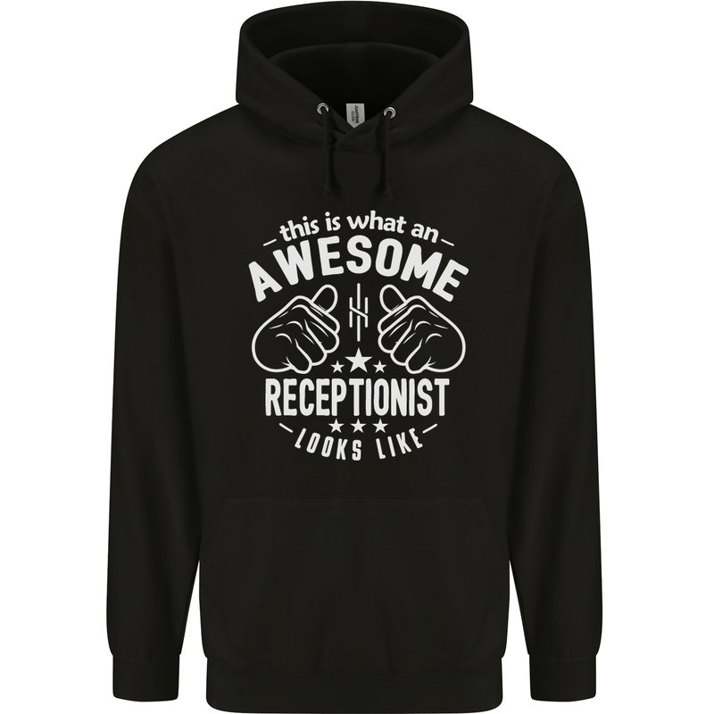An Awesome Receptionist Looks Like Mens 80% Cotton Hoodie Black
