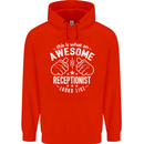 An Awesome Receptionist Looks Like Mens 80% Cotton Hoodie Bright Red