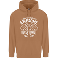 An Awesome Receptionist Looks Like Mens 80% Cotton Hoodie Caramel Latte