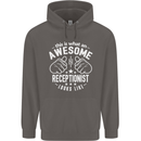 An Awesome Receptionist Looks Like Mens 80% Cotton Hoodie Charcoal