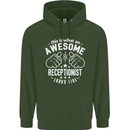 An Awesome Receptionist Looks Like Mens 80% Cotton Hoodie Forest Green