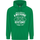 An Awesome Receptionist Looks Like Mens 80% Cotton Hoodie Irish Green