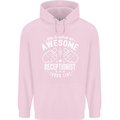 An Awesome Receptionist Looks Like Mens 80% Cotton Hoodie Light Pink