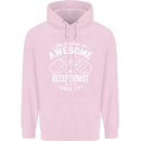 An Awesome Receptionist Looks Like Mens 80% Cotton Hoodie Light Pink