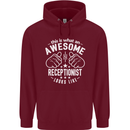 An Awesome Receptionist Looks Like Mens 80% Cotton Hoodie Maroon