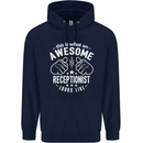 An Awesome Receptionist Looks Like Mens 80% Cotton Hoodie Navy Blue