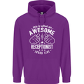 An Awesome Receptionist Looks Like Mens 80% Cotton Hoodie Purple