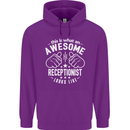 An Awesome Receptionist Looks Like Mens 80% Cotton Hoodie Purple