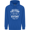 An Awesome Receptionist Looks Like Mens 80% Cotton Hoodie Royal Blue