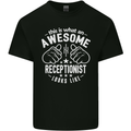 An Awesome Receptionist Looks Like Mens Cotton T-Shirt Tee Top Black