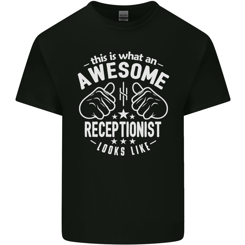 An Awesome Receptionist Looks Like Mens Cotton T-Shirt Tee Top Black