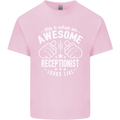 An Awesome Receptionist Looks Like Mens Cotton T-Shirt Tee Top Light Pink