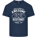 An Awesome Receptionist Looks Like Mens Cotton T-Shirt Tee Top Navy Blue