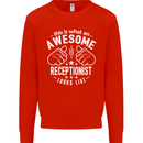An Awesome Receptionist Looks Like Mens Sweatshirt Jumper Bright Red