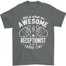 An Awesome Receptionist Looks Like Mens T-Shirt Cotton Gildan Charcoal