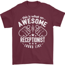 An Awesome Receptionist Looks Like Mens T-Shirt Cotton Gildan Maroon