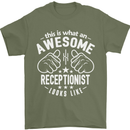 An Awesome Receptionist Looks Like Mens T-Shirt Cotton Gildan Military Green
