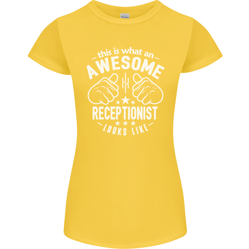 An Awesome Receptionist Looks Like Womens Petite Cut T-Shirt Yellow