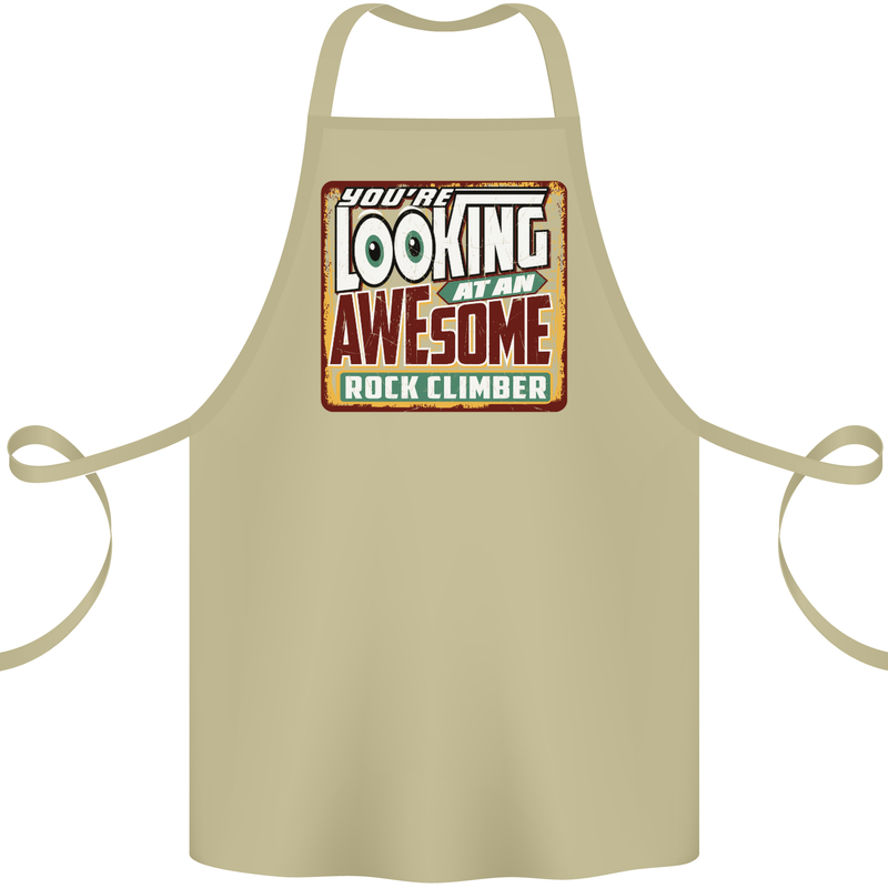 An Awesome Rock Climber Cotton Apron 100% Organic Khaki