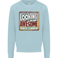 An Awesome Rock Climber Kids Sweatshirt Jumper Light Blue