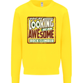 An Awesome Rock Climber Kids Sweatshirt Jumper Yellow
