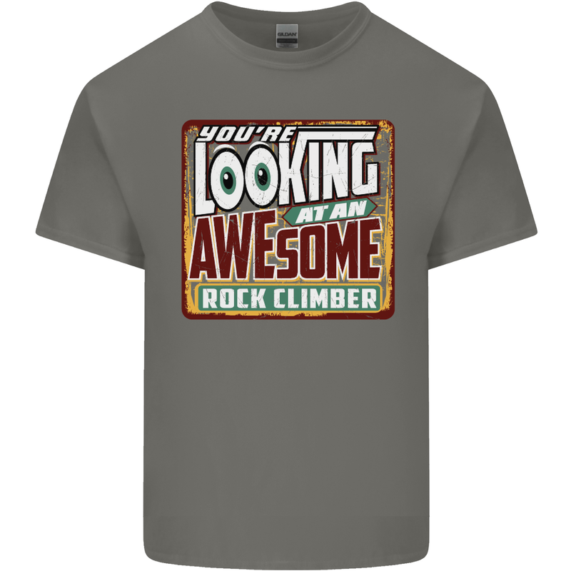 An Awesome Rock Climber Kids T-Shirt Childrens Charcoal