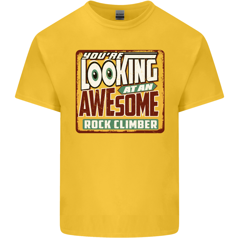 An Awesome Rock Climber Kids T-Shirt Childrens Yellow