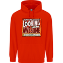 An Awesome Rock Climber Mens 80% Cotton Hoodie Bright Red