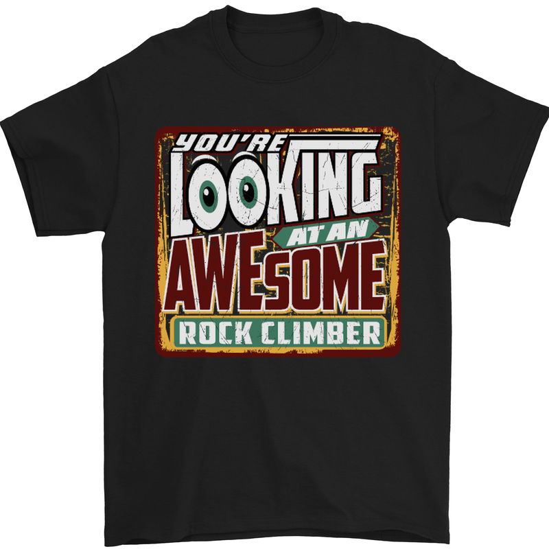 An Awesome Rock Climber Mens T-Shirt Cotton Gildan Black