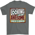 An Awesome Rock Climber Mens T-Shirt Cotton Gildan Charcoal