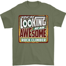An Awesome Rock Climber Mens T-Shirt Cotton Gildan Military Green