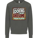An Awesome Rugby Player Funny Union Kids Sweatshirt Jumper Storm Grey