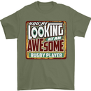 An Awesome Rugby Player Funny Union Mens T-Shirt Cotton Gildan Military Green