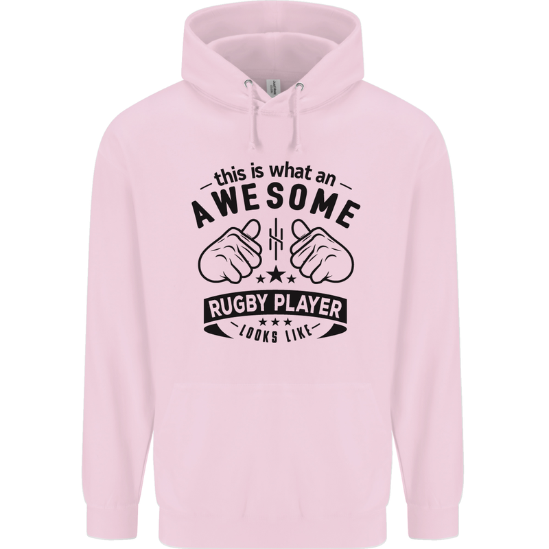 An Awesome Rugby Player Looks Like Union Childrens Kids Hoodie Light Pink