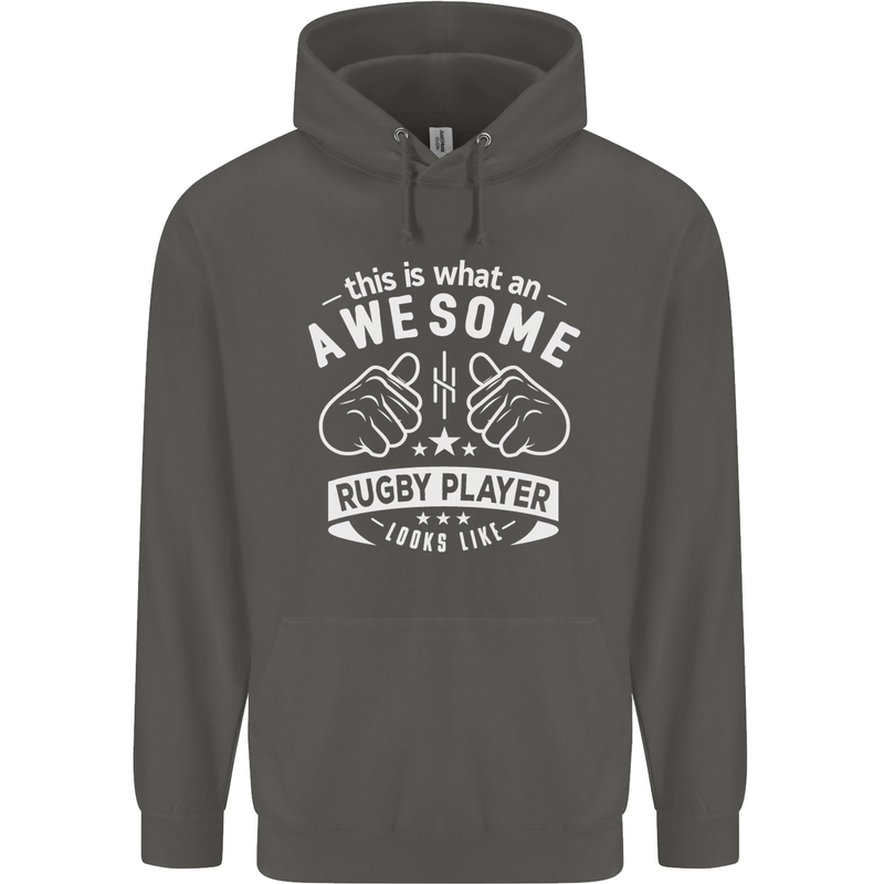 An Awesome Rugby Player Looks Like Union Childrens Kids Hoodie Storm Grey