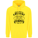 An Awesome Rugby Player Looks Like Union Childrens Kids Hoodie Yellow