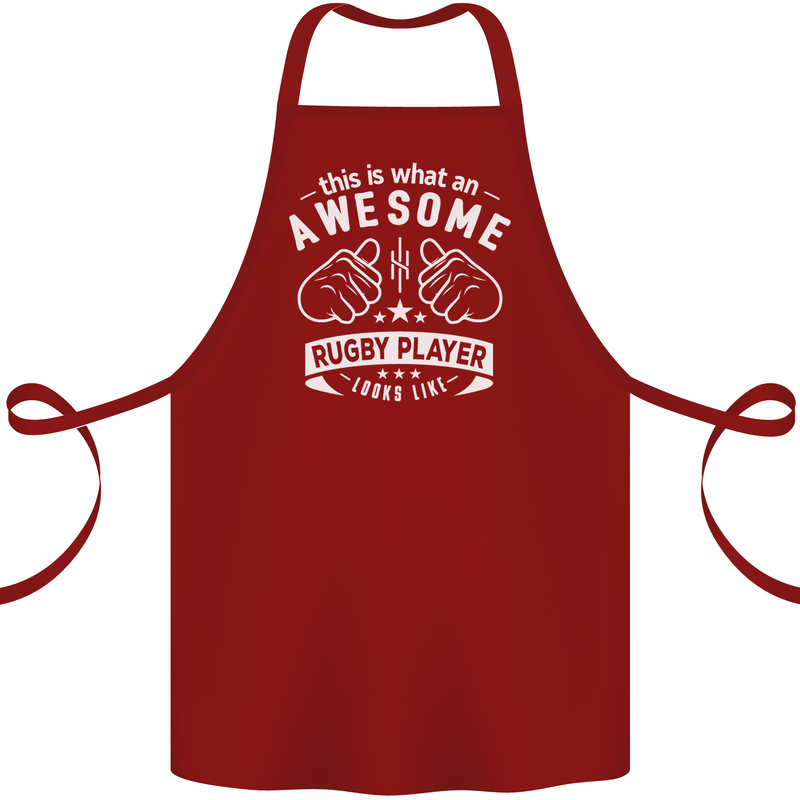 An Awesome Rugby Player Looks Like Union Cotton Apron 100% Organic Maroon