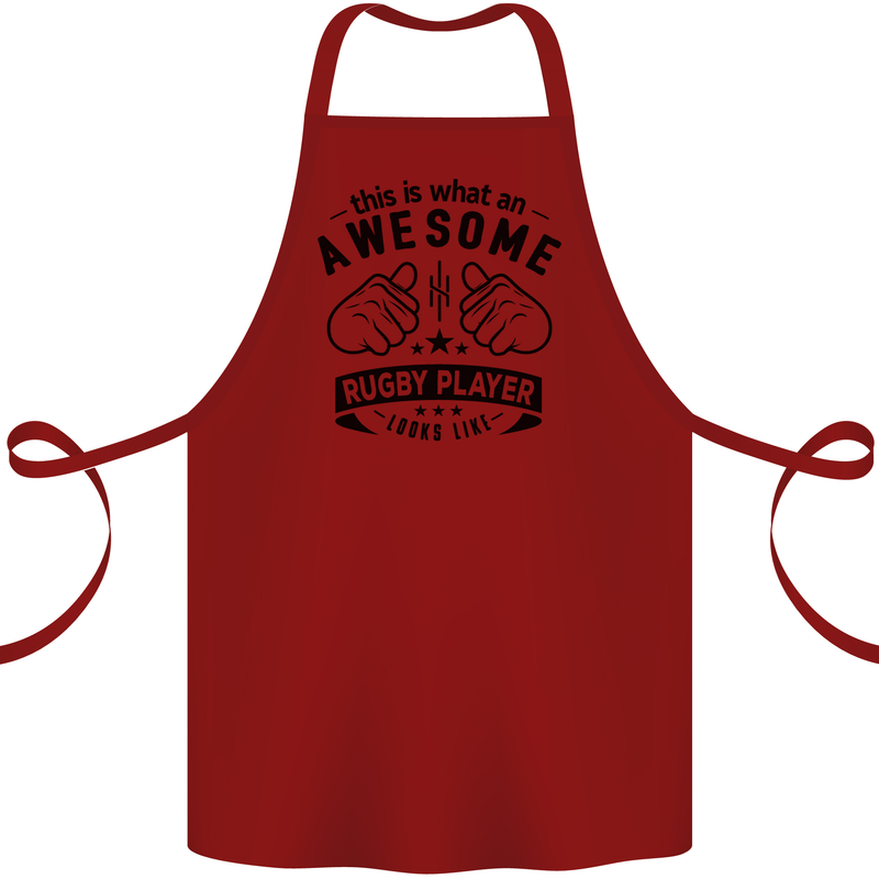 An Awesome Rugby Player Looks Like Union Cotton Apron 100% Organic Maroon