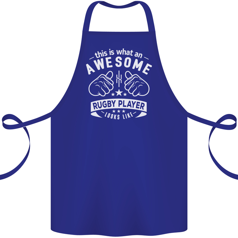 An Awesome Rugby Player Looks Like Union Cotton Apron 100% Organic Royal Blue