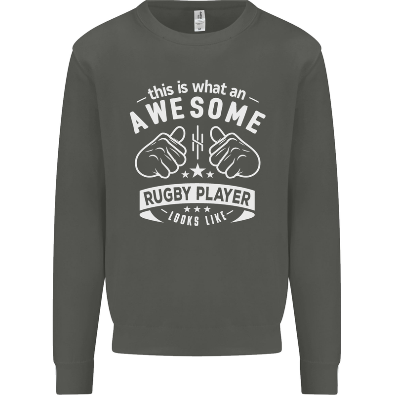 An Awesome Rugby Player Looks Like Union Kids Sweatshirt Jumper Storm Grey