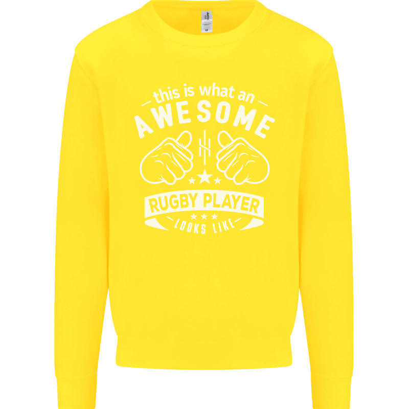 An Awesome Rugby Player Looks Like Union Kids Sweatshirt Jumper Yellow