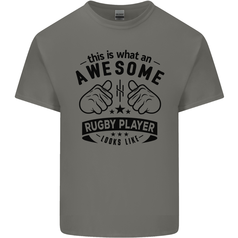 An Awesome Rugby Player Looks Like Union Kids T-Shirt Childrens Charcoal