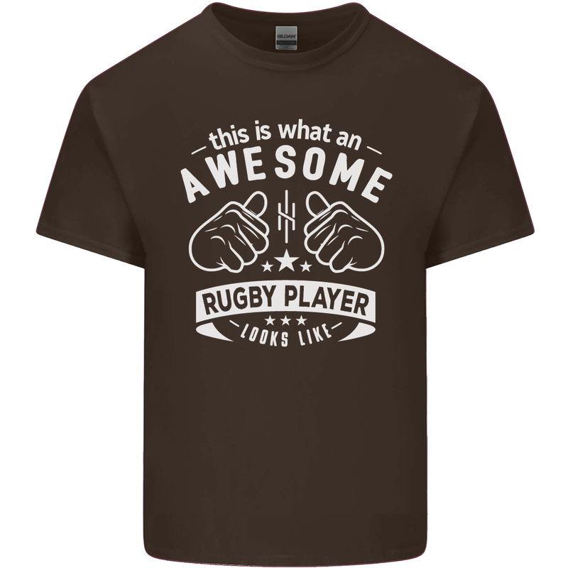 An Awesome Rugby Player Looks Like Union Kids T-Shirt Childrens Chocolate