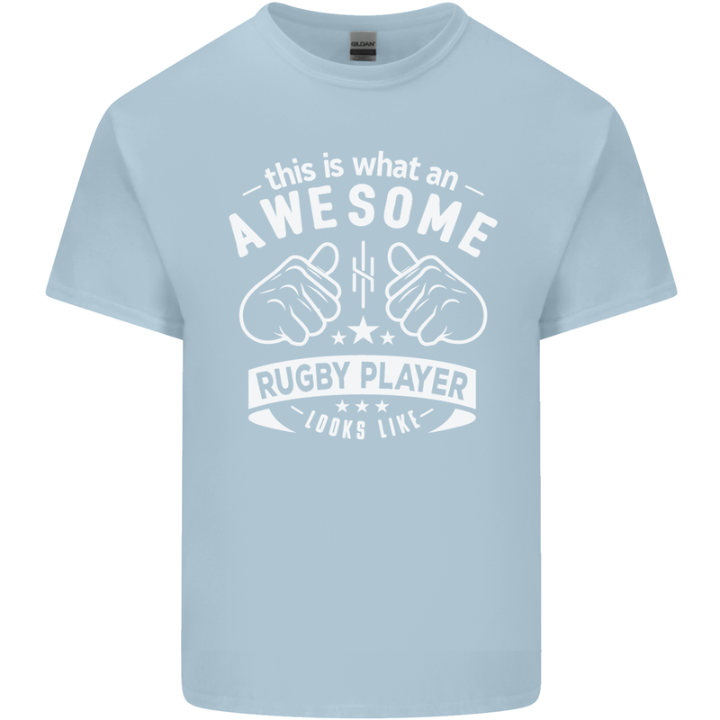 An Awesome Rugby Player Looks Like Union Kids T-Shirt Childrens Light Blue