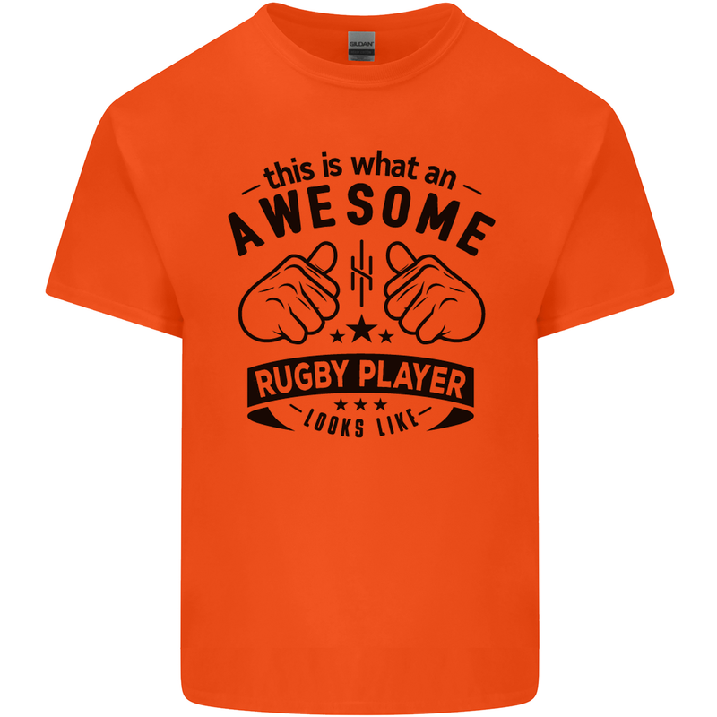 An Awesome Rugby Player Looks Like Union Kids T-Shirt Childrens Orange