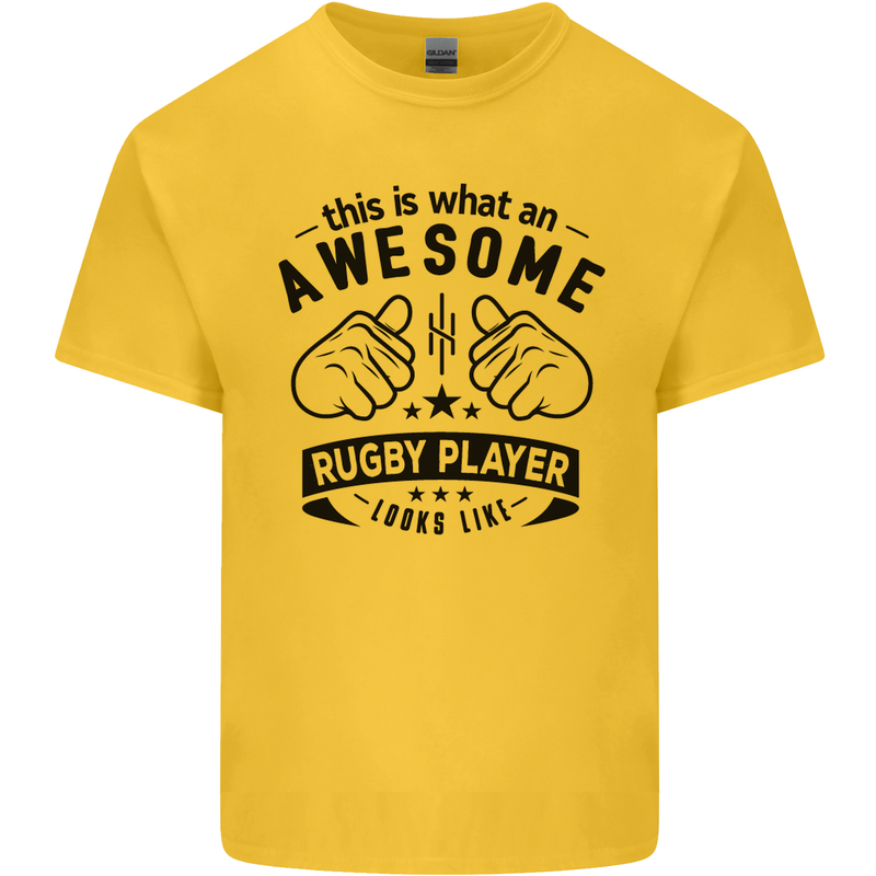 An Awesome Rugby Player Looks Like Union Kids T-Shirt Childrens Yellow