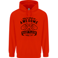 An Awesome Rugby Player Looks Like Union Mens 80% Cotton Hoodie Bright Red